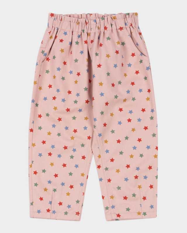 Girl's Star-Print Frill Pants, Size 12M-10
